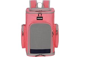 PETCUTE Zaino per Cani e Gatti,Traspirante Zaino Porta Cane con Materasso Morbido,Tracolla Regolabile,Tessuto Oxford Zaino Pieghevole per Animali Domestici,Zaino Gatto Fino a 8 kg