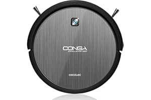 Cecotec Robot Aspirador Conga Excellence 990 Dry. 2 en 1: Barre y aspira. iTech 3.0. Silencioso. Programable. 5 modos de limpieza. Potente. Filtro HEPA, Base de carga. Animal Care. 160 min.