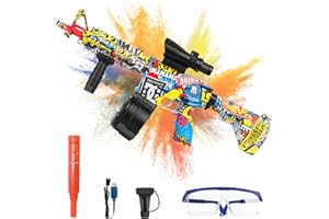 Gel Blaster Gun, RenFox Pistola de Gel Automática con Gafas de Protección, M4A1 Pistola de Juguete Eléctrica con 2 Modes, Juegos de Tiro para Exterior, Grande Gel Gun para 12+ Años