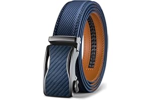 KEMISANT Gürtel Herren, Ledergürtel Ratsche Automatikschließe für Herren Business Anzug,35mm Breit Gürtel,Größe Angepasst