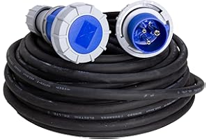 VSDITALIA - Prolunga Elettrica Industriale Professionale da 10 Metri - Spina e Presa CEE 3 Poli, Cavo 3G2.5, protezione IP67, rivestimento cavo in neoprene 230 V /16 A