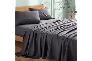 My Home Store Hochwertiges, weiches Bettlaken, 100 % ägyptische Baumwolle, Fadenzahl 300, Hotelqualität, pflegeleicht, lichtbeständig, Bettwäsche (Anthrazit, Doppelbett (230 x 255 cm)