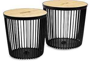 Prime Garden® MULTI Korb Drahtkorb Korbtisch Kaffeetisch Tisch für Garten Haus Büro - Anthrazit (25 Liter / Ø34cm x 33cm + 35 Liter / Ø39cm x 37cm)