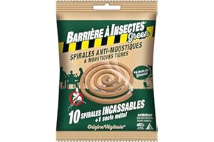 BARRIÈRE À INSECTES BARRIERE A INSECTES Green Anti-moustiques à Base de géraniol-Sachet de 10 Spirales, Nicht Zutreffend