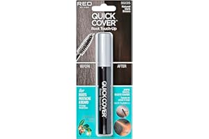 RED by KISS Quick Cover Root Touch Up Rescue (Natural Dark Brown), Mascara Natural Water-Resistant Temporary Gray Concealer Cover Up Brush for Hair Mustache & Beard, Formulated with Jojoba Oil