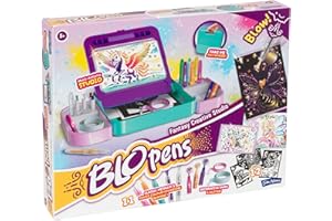 John Adams BLOPENS Fantasy Creative Studio: A Compete Studio Set to Create Amazing Airbrush Pictures | Arts & Crafts | Blow Pens for Kids Colouring Pens Set | Ages 5+