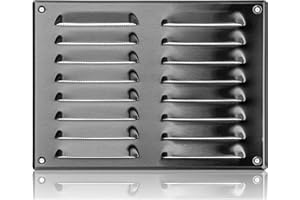ABOUT VENT 260x190mm Edelstahl Lüftungsgitter mit Insektenschutz - Metall Abluftgitter - Abluft Zuluft Gitter