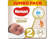 Huggies New Born, Size 2, 4-6 kg, 64 Diapers