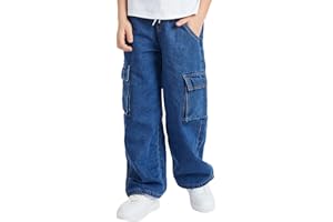 SEAUR Boys Jeans Wide Leg Denim Pant Baggy Cargo Pants