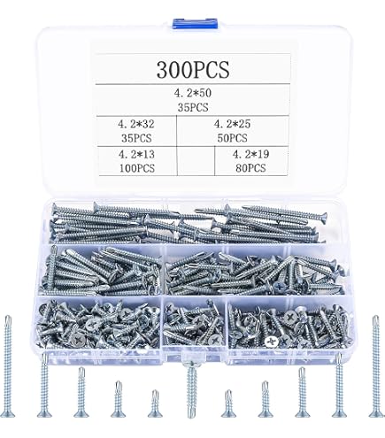 500 Stück M2 selbstschnein Kreuzschlitzschrauben-Sortiment-Set, 5 Größen, legierter Stahl, Kreuzantrieb, Flachkopf, selbstbohren Holzschrauben, DIY 13 500 Stück M2 selbstschnein Kreuzschlitzschrauben-Sortiment-Set, 5 Größen, legierter Stahl, Kreuzantrieb, Flachkopf, selbstbohren Holzschrauben, DIY 13