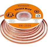 TOWOT Desoldering Wick Desoldering Wick for Removing Soldering Tin and Disassembling Electrical Components, No-Clean Desolder