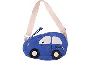 VALICLUD Mini à bandoulière pour bébé - Pour fille et garçon - Motif : voiture - Bleu - bleu, 20X12CM