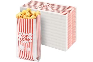 SEPGLITTER 120Pcs Popcorn Bags, Popcorn Paper Bags Candy Bag Party Bag Popcorn Box Machine Accessories for Popcorn Snacks Bars Movie Nights