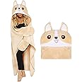 Shoppawhile Corgi Dog Gifts: Women's Fluffy Hooded Blanket, 59 * 51 inch