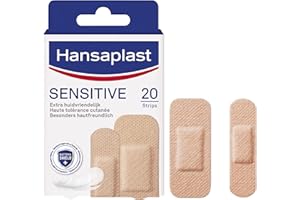 HANSAPLAST Sensitive Pansements hypoallergéniques peaux claires (1 x 20 pces), Pansements universels respirants et résistants, Pansements prédécoupés pour peaux claires