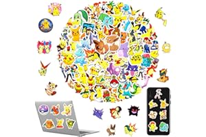 JJYAGU Autocollants, 100 pièces imperméables pokemon Stickers, autocollants, casques, skateboards,bouteille d'eau, tablettes，Sacs d'école, réfrigérateurs, vélos, portes, dessus de table