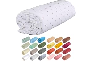 P'tit Basile - Drap Housse 60x120 cm bébé Enfant 100% Coton Bio - étoiles - pour lit à barreaux ou Parapluie - Bonnets aux 4 Coins de 15 cm - Coton 57 Fils Certifié sans substances nocives