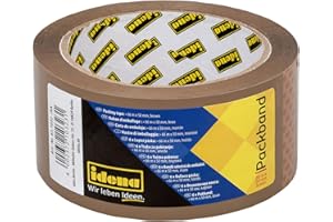 Idena 631032 - Taśma klejąca brązowa, 50 mm x 66 m, 1 rolka cichej taśmy, idealna do przeprowadzek i wysyłki