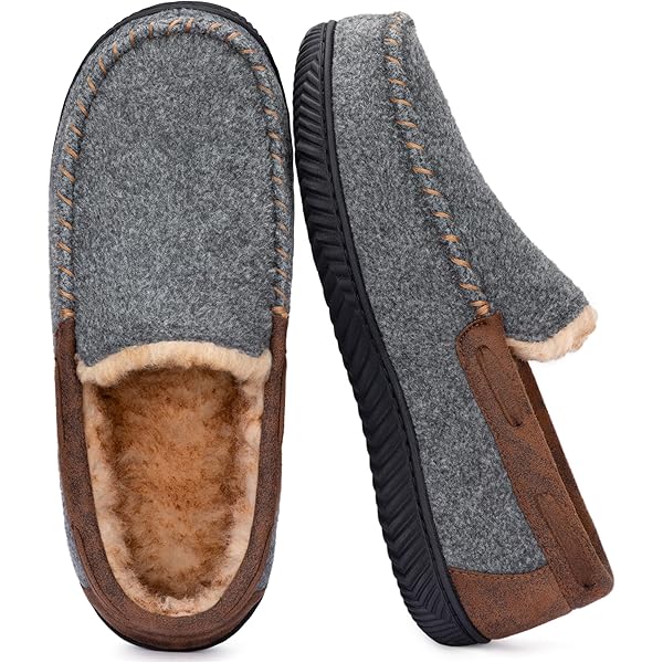 Pantofole Uomo Ultraideas Memory Foam – Calde Con Fodera In Pile E Suola Antiscivolo, Marrone, Taglia 45