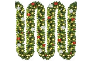 CASARIA® Guirlande de Noël lumineuse 5m 80 LED Sapin artificiel avec déco Décoration de noël intérieur extérieur