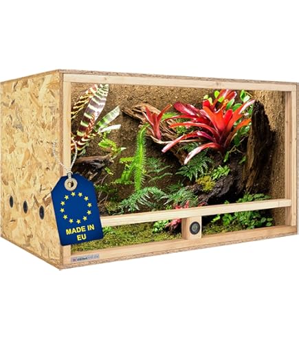 Terrario In Legno 40x40x40 Cm Per Rettili - Con Igrometro E Ventilazione - Certificato FSC - Foto 4