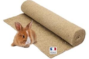 La cordeline Tapis Litière Chanvre pour rongeurs 50 cm x 2 m - pour Lapins, Cochon d'Inde.., Naturel