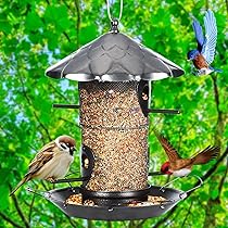 Mangiatoia per uccelli in stile francese sospesa per il patio della nonna, tavolo rustico per semi di colibrì per gli amanti degli uccelli, regalo di inaugurazione della casa per giardinieri