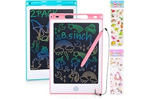 Auney 2 Stück LCD Schreibtafel Kinder 8.5 Zoll Bunter Bildschirm Zaubertafel,Löschbarem Elektronische Maltafel für Kinder,Pädagogisches Spielzeug ab 2 3 4 5 6 Jahre Mädchen Jungen Ostern Geschen
