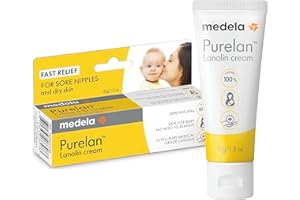 Medela Purelan 37g Lanolin Nipple Cream - Fast Relief for Sore Nipples and Dry Skin, 100% Natural, Hypoallergenic, Dermatologically Tested and Free from Fragrance