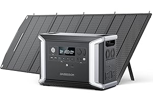 Dabbsson Portable Power Station DBS2300 with 200W Solar Panel, 2330Wh EV Semi-solid State LiFePO4 Battery, Max 16660Wh, 2200W AC Outlets, Solar Generator for Outdoor RV Camping, Home Backup, Emergency