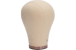 Beyond Your Thoughts 20"-24" Cork Canvas Block Head Mannequin Manikin Head For Wig Making Display Training Drying Styling Coloring Wig Head Stand With Mount Hole 20 Inch