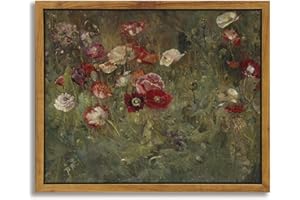 InSimSea Gerahmte Leinwanddrucke, Wandkunst, Heimdekoration, klassisches florales malerisches Ölgemälde, Leinwanddrucke, rustikale Wanddekoration für Schlafzimmer, Bürodekoration, 20x25 cm