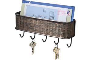 ‎INTERDESIGN iDesign 95870EU Twillo Wandmontiertes Schlüsselbrett und Postablage, Bronzefarben