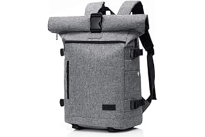 YAMTION Plecak Rolltop dla mężczyzn i kobiet, plecak na laptopa 15,6 ", plecak szkolny dla nastoletnich dziewcząt i chłopców z portem ładowania USB do pracy, uniwersytetu, podróży, plecak sportowy