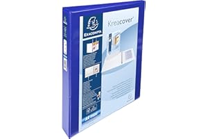 Exacompta - ref. 51942BE - 1 Customizable rigid opaque binder with 2 pockets - 4 D-rings of 30 mm - Spine 47 mm - External dimensions: 32 x 27.7 cm - Format to file A4 Maxi - Colour: blue