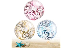 LUMOOM 3 pièces de Ballons gonflables pour l'eau, Ballon Gonflable, Ballons gonflables à Paillettes pour l'eau de 40 cm, Ballon de fête Piscine Les activités d'été (A)