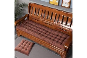 Xpnit Cojín grueso para banco de 2 plazas de algodón, 100 cm, 110 cm, 120 cm, cojines rectangulares de asiento para exteriores y interiores (100 x 40 cm), color marrón