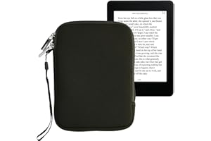 kwmobile Neoprenowe etui na czytnik e-booków, rozmiar 6 cali, uniwersalne etui na e-booki z zamkiem błyskawicznym, ciemnozielone