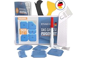 STONE REEF Zestaw silikonowych przyrządów do usuwania fug silikonowych – wygładzanie fug, kafelki, silikonowe, do łazienki, zestaw do usuwania fug silikonowych