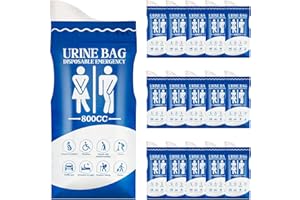 PEAKTOP 16 PièCes Sacs à Urine Jetables, 800ml Sac à Urine Jetabl, Femmes, Hommes Poche à Urine Jetable Portable, Toilettes Portables Pour Les DéPlacements Pour Camping RandonnéE Voyage Voiture （Bleu）
