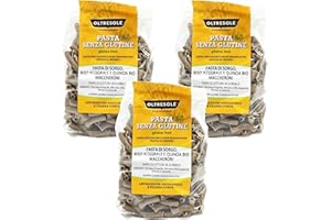 Oltresole, Pasta de Sorgo, Arroz y Quinoa BIO, Formato Sedani, Pasta con harina integral de sorgo, arroz y quinoa blanca BIO, Vegana, Sin Gluten, Envase de 3 Paquetes de 350 g