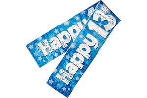 OakTree 9ft Banner 13th Sparkling Fizz Birthday Blue Holographic