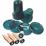 Bio Green Hydro Cup, 4er Set Tonkegel mit passenden Becheraufsätzen, 2.5 liters, Terracotta, Grün, 4