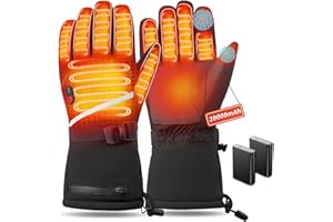 NEEMOSI Gants Chauffants pour Hommes et Femmes, Gants Chauffante Électriques avec 7.4V/20000mAh Rechargeable Batterie, Gant Chauds pour Hiver Moto Snowboard Randonnée Cyclisme Randonnée Course à Pied