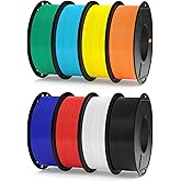 ELEGOO PLA Filament + 1.75 8*250g Multicolor | PLA Plus for 3D Printer, Dimensional Accuracy +/- 0.03mm, 3D Filament Spool, f