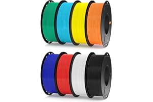 ELEGOO Pack de 8 Bobines de Filament PLA+ 250g 1,75 mm, 8 Couleurs de Filaments pour Imprimante 3D Précision Dimensionnelle +/- 0,02 mm, 8 Bobines de 250g, Multicolore 1