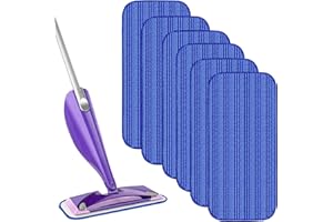 VPLONG Tampons de rechange réutilisables compatibles avec Swiffer Wet Jet et Wet Jet pour balai Swiffer, lingettes de rechange en microfibre humide et sèche pour nettoyage de planchers en bois dur