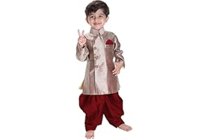 VASTRAMAY JBN Creation VASBSW121MA Kurta-Set für Jungen, Goldfarben, Baumwollmischung