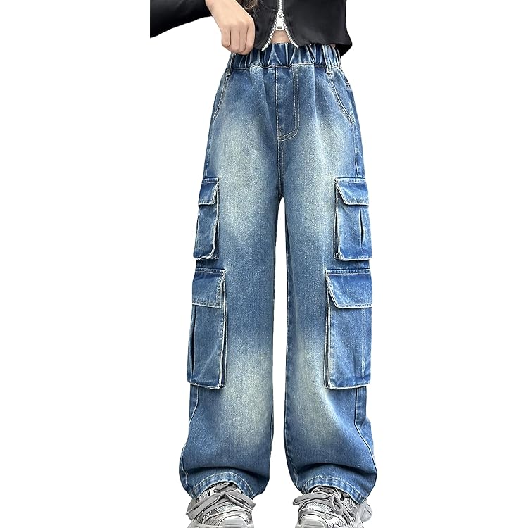 Jeans de printemps pour filles, pantalons amples à... - Grandado
