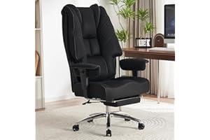 EXCEBET Ergonomic Mesh Office Chair with Footrest – High Back Executive Swivel Desk Chair with Adjustable Armrests, Breathable Backrest, for Home & Office, Supports up to 400 lbs (Mesh Black)